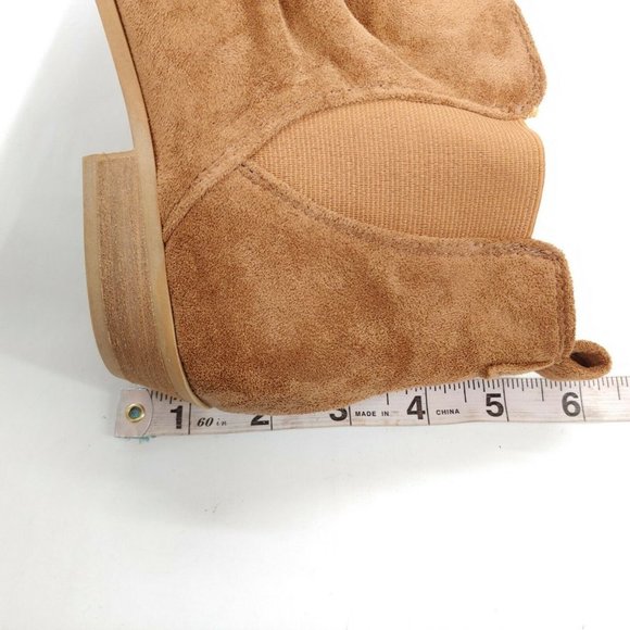 Very G Womens Ankle Boots Booties Brown Cuban Heel Almond Toe Pull On 6.5 - Picture 8 of 11